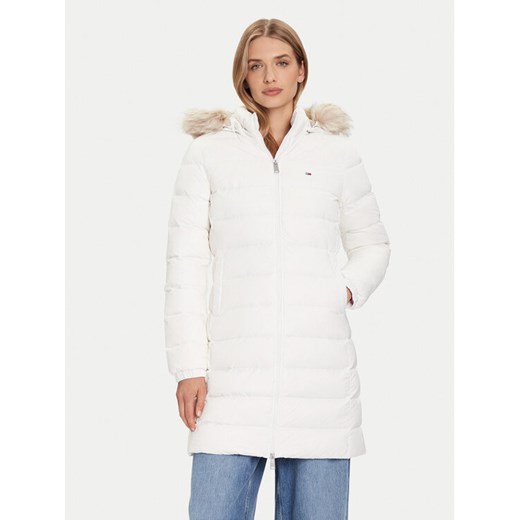 Tommy Jeans Kurtka puchowa Essential DW0DW18864 Écru Slim Fit ze sklepu MODIVO w kategorii Kurtki damskie - zdjęcie 185870149