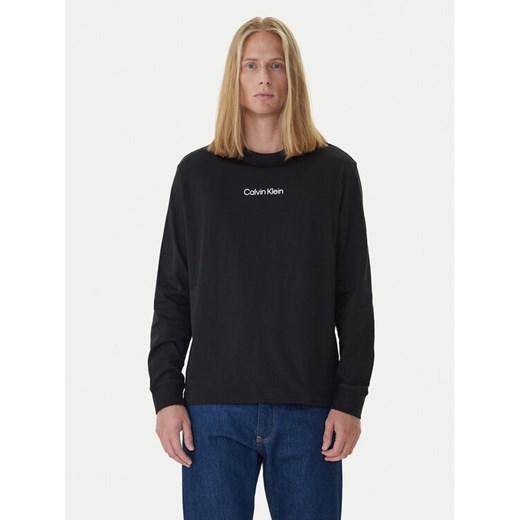 Calvin Klein Longsleeve Standard Logo LV04LD232G Czarny Relaxed Fit ze sklepu MODIVO w kategorii T-shirty męskie - zdjęcie 185870257