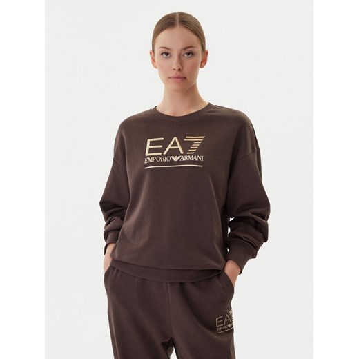 EA7 Emporio Armani Bluza 7W000416 AF12473 U6063 Brązowy Relaxed Fit ze sklepu MODIVO w kategorii Bluzy damskie - zdjęcie 185870498