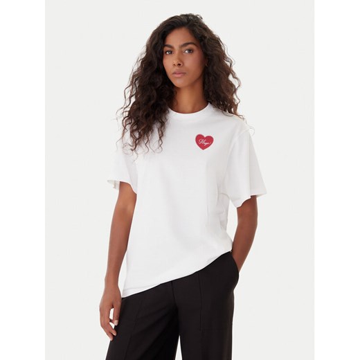 HUGO T-Shirt Vintag 50551445 Écru Regular Fit ze sklepu MODIVO w kategorii Bluzki damskie - zdjęcie 185870585