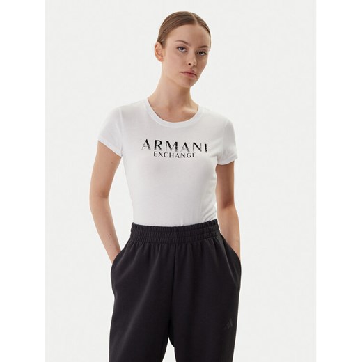 Armani Exchange T-Shirt XW001351 AF17172 U0002 Biały Slim Fit ze sklepu MODIVO w kategorii Bluzki damskie - zdjęcie 185870826