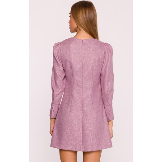 Moe sukienka damska tweedowa z kieszonkami marsala M870, Kolor marsala, Rozmiar L, MOE ze sklepu Primodo w kategorii Sukienki - zdjęcie 185882669