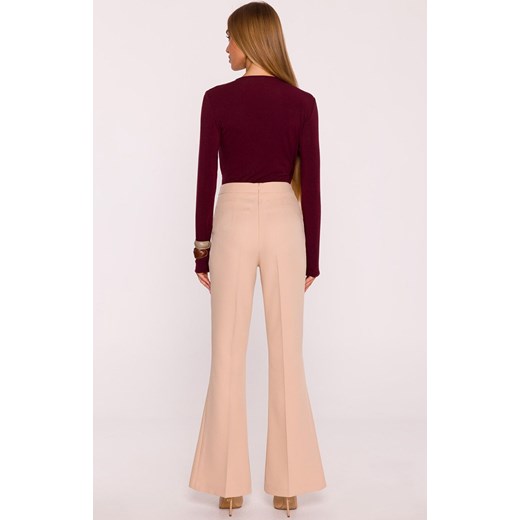 Moe spodnie damskie dzwony beżowe M874, Kolor beżowy, Rozmiar L, MOE ze sklepu Primodo w kategorii Spodnie damskie - zdjęcie 185882719