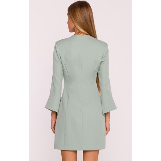 Moe sukienka z szerokimi mankietami miętowa M876, Kolor miętowy, Rozmiar L, MOE ze sklepu Primodo w kategorii Sukienki - zdjęcie 185882759