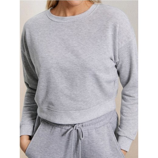 Sinsay - Krótka bluza crewneck - szary ze sklepu Sinsay w kategorii Bluzy damskie - zdjęcie 185883335