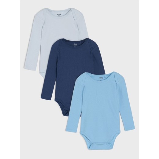 Sinsay - Bawełniane body 3 pack - błękitny ze sklepu Sinsay w kategorii Odzież dla niemowląt - zdjęcie 185883357