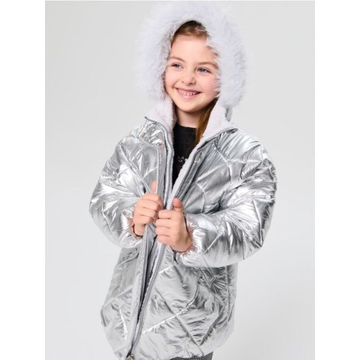 Sinsay - Płaszcz - srebrny ze sklepu Sinsay w kategorii Płaszcze dziewczęce - zdjęcie 185883377