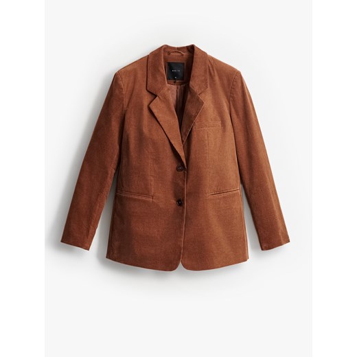 Mohito - Sztruksowa marynarka oversize - brązowy ze sklepu Mohito w kategorii Marynarki damskie - zdjęcie 185884695