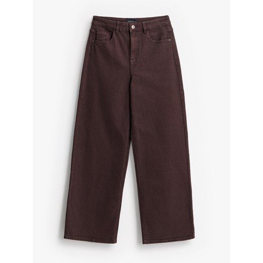 Mohito - Jeansy wide leg - ciemnobrązowy ze sklepu Mohito w kategorii Jeansy damskie - zdjęcie 185885059
