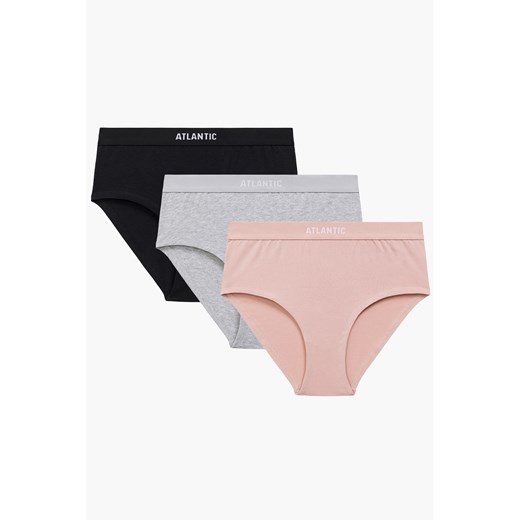 Wysokie figi Atlantic 3CLP-009 3-pack czarny/różowy/szary melanż ze sklepu kontri.pl w kategorii Majtki damskie - zdjęcie 185885648