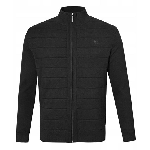 Rozpinany Sweter Męski (Kardigan)  - Pako Jeans - Czarny  SWPJNSottaCZ ze sklepu JegoSzafa.pl w kategorii Swetry męskie - zdjęcie 185885735