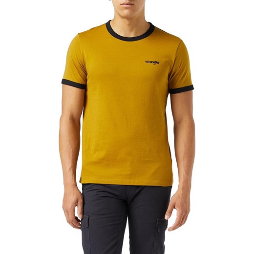 WRANGLER SS RINGER TEE MĘSKI T-SHIRT KOSZULKA LOGO GOLDEN BROWN W7B99FKVQ 112131576 ze sklepu YouNeedit.pl w kategorii T-shirty męskie - zdjęcie 185885948