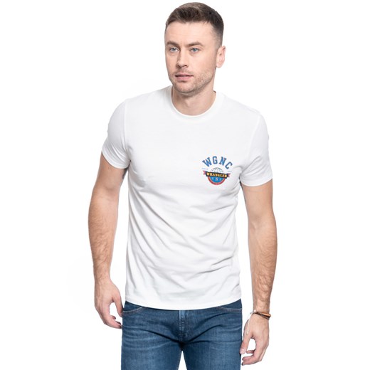 T-SHIRT MĘSKI WRANGLER SS GLOBE TEE OFF WHITE W7C8FK737 112131742 Wrangler M YouNeedit.pl
