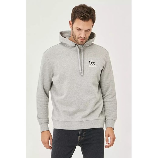 LEE SMALL TRIANGLE HOODI MĘSKA BLUZA Z KAPTUREM LOGO GREY MELE L82DEJ37 112140909 ze sklepu YouNeedit.pl w kategorii Bluzy męskie - zdjęcie 185886326