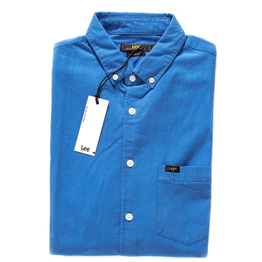 KOSZULA MĘSKA LEE SLIM BUTTON DOWN DIPPED BLUE L66XNRLA 112116772 ze sklepu YouNeedit.pl w kategorii Koszule męskie - zdjęcie 185886575