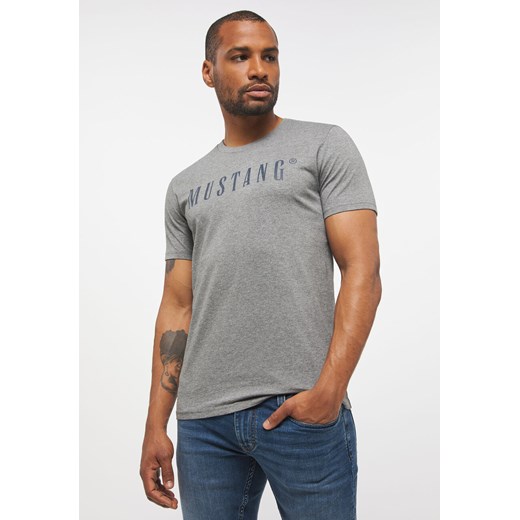 MUSTANG Style Alex C LOGO Tee MĘSKI T-SHIRT KOSZULKA Mid Grey Melange 1013221 4140 ze sklepu YouNeedit.pl w kategorii T-shirty męskie - zdjęcie 185886618