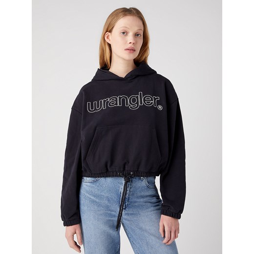 WRANGLER DAMSKA BLUZA Z KAPTUREM WRANGLER DRAWHEM HOODIE BLACK 112342761 ze sklepu YouNeedit.pl w kategorii Bluzy damskie - zdjęcie 185886795