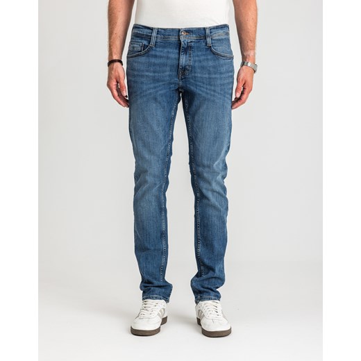 Męskie Spodnie Jeansowe Mustang Oregon Slim Denim Blue 1015042 5000 583 ze sklepu YouNeedit.pl w kategorii Jeansy męskie - zdjęcie 185886916