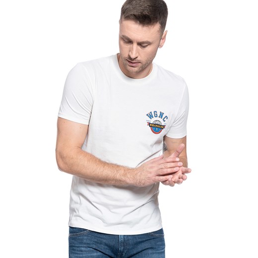 T-SHIRT MĘSKI WRANGLER SS GLOBE TEE OFF WHITE W7C8FK737 112131742 ze sklepu YouNeedit.pl w kategorii T-shirty męskie - zdjęcie 185887226