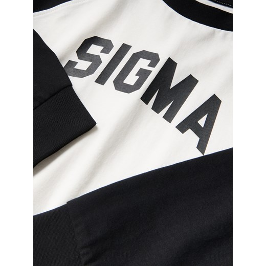 Reserved - Bawełniany longsleeve z nadrukiem - złamana biel Reserved 146 (10 lat) Reserved