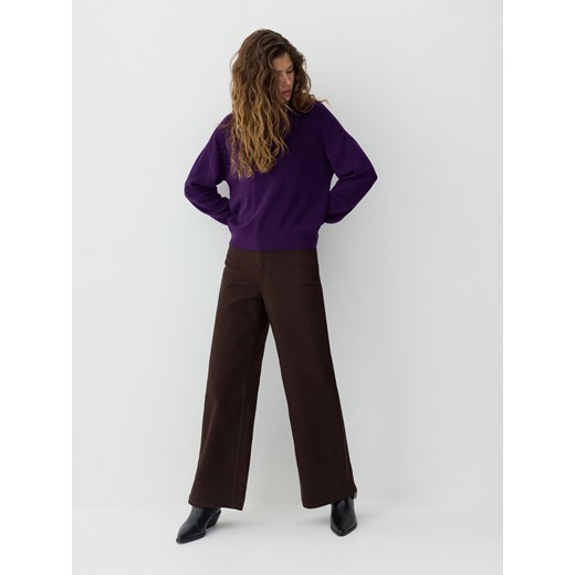 Reserved - Jeansy wide leg - ciemnobrązowy ze sklepu Reserved w kategorii Jeansy damskie - zdjęcie 185889095