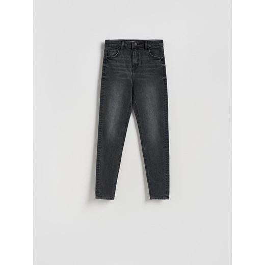 Reserved - Jeansy slim fit z przetarciami - szary ze sklepu Reserved w kategorii Jeansy damskie - zdjęcie 185889126