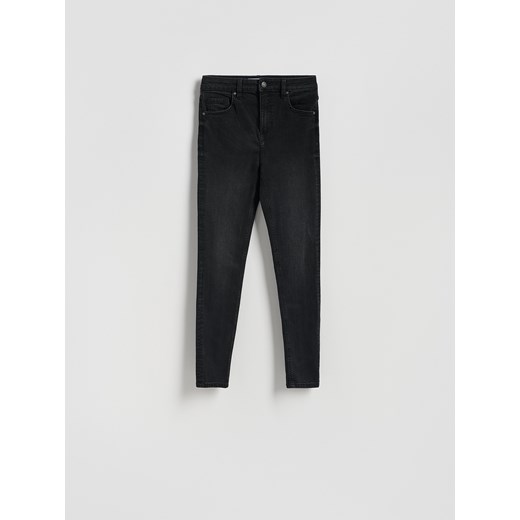 Reserved - Jeansy slim fit z przetarciami - czarny ze sklepu Reserved w kategorii Jeansy damskie - zdjęcie 185889128