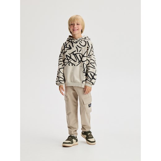 Reserved - Bluza oversize - beżowy ze sklepu Reserved w kategorii Bluzy chłopięce - zdjęcie 185889485