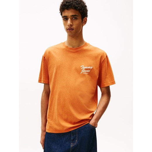 Tommy Jeans Koszulka męska Mężczyźni Bawełna pomarańczowy jednolity ze sklepu vangraaf w kategorii T-shirty męskie - zdjęcie 185889857