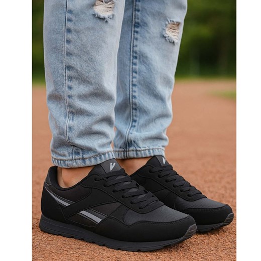 Sportowe czarne buty chłopięce sneakersy /D5-1 18123 T389/ ze sklepu Pantofelek24.pl w kategorii Buty sportowe dziecięce - zdjęcie 185890158
