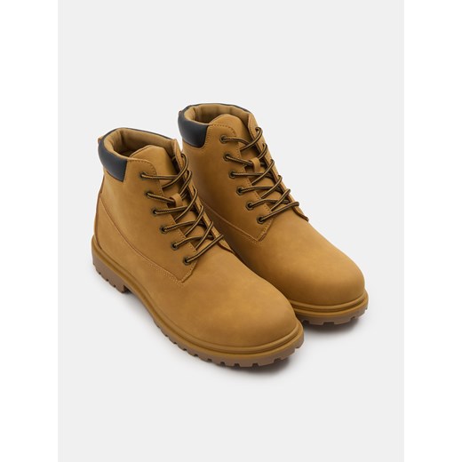 Sinsay - Trapery sznurowane z imitacji zamszu - brązowy Sinsay 40 Sinsay