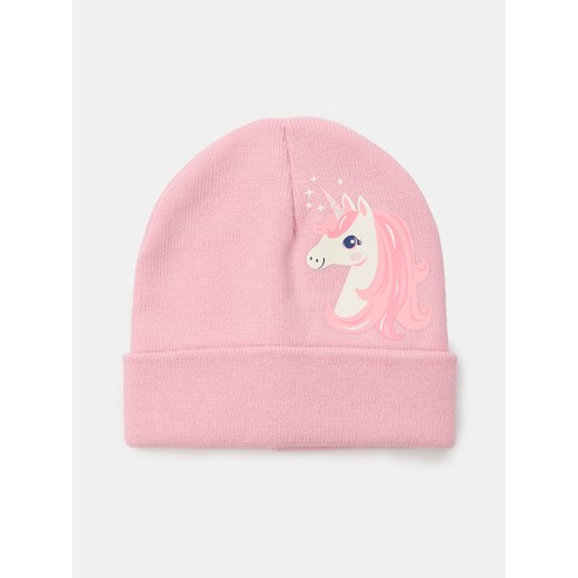 Sinsay - Czapka z nadrukiem jednorożca - różowy Sinsay S Sinsay
