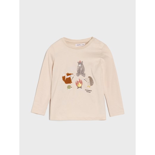 Sinsay - Koszulka z długimi rękawami - kremowy Sinsay 86 (12-18 m) Sinsay