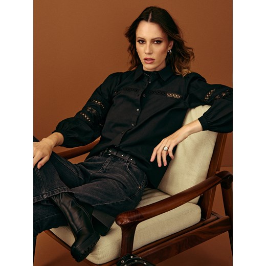 Sinsay - Koszula z koronką - czarny Sinsay L Sinsay
