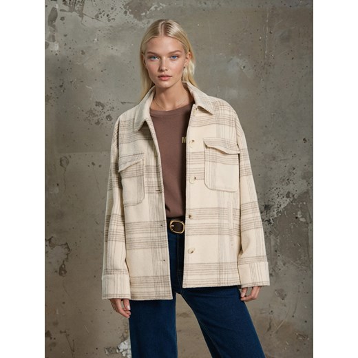 Sinsay - Kurtka koszulowa typu shacket w kratkę - wielobarwny Sinsay S Sinsay