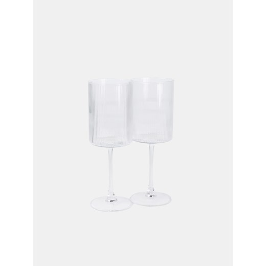 Sinsay - Ryflowane kieliszki 2 pack - clear Sinsay One Size Sinsay