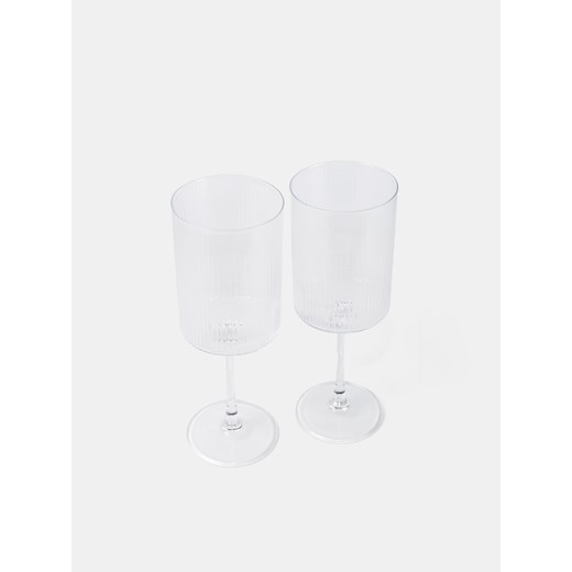 Sinsay - Ryflowane kieliszki 2 pack - clear Sinsay One Size Sinsay