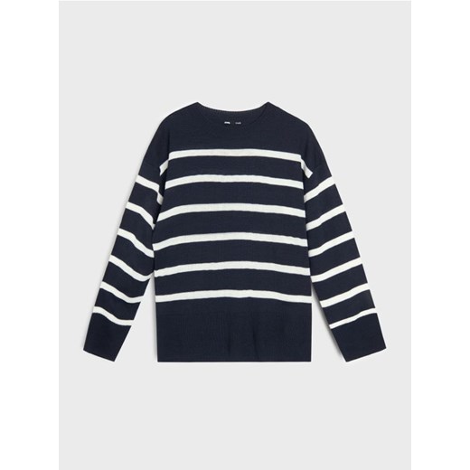 Sinsay - Sweter w paski z wiskozy - kremowy Sinsay M Sinsay