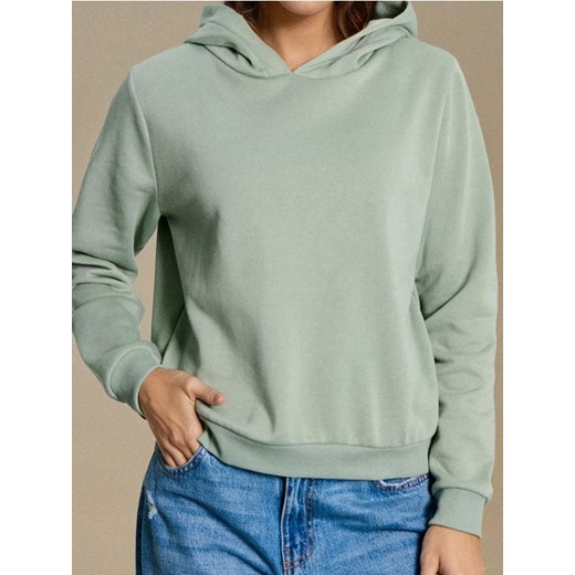 Sinsay - Bluza hoodie basic - zielony ze sklepu Sinsay w kategorii Bluzy damskie - zdjęcie 185894688