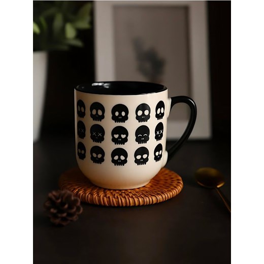 Sinsay - Ceramiczny kubek z uchem na Halloween z motywem czaszki - czarny ze sklepu Sinsay w kategorii Dom - zdjęcie 185894735