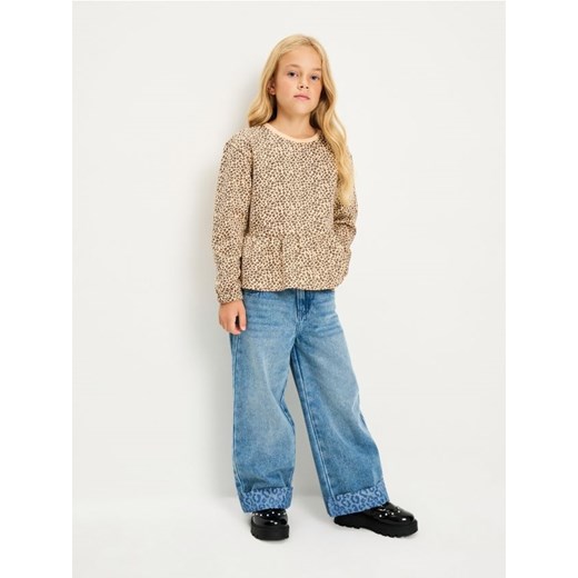 Sinsay - Jeansy wide leg z podwijaną nogawką - niebieski ze sklepu Sinsay w kategorii Spodnie dziewczęce - zdjęcie 185894829