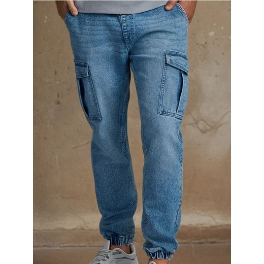 Sinsay - Spodnie jogger cargo - niebieski ze sklepu Sinsay w kategorii Spodnie męskie - zdjęcie 185894885