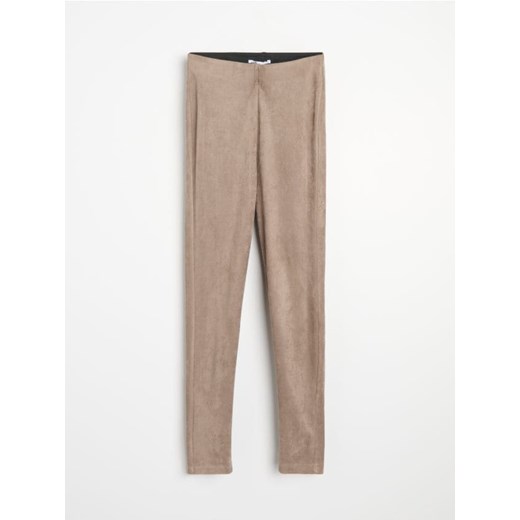Sinsay - Legginsy z imitacji zamszu - brązowy ze sklepu Sinsay w kategorii Spodnie damskie - zdjęcie 185894955