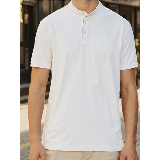 Sinsay - Koszulka henley - biały ze sklepu Sinsay w kategorii T-shirty męskie - zdjęcie 185895015