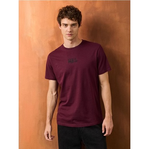 Sinsay - Koszulka z nadrukiem - czerwony ze sklepu Sinsay w kategorii T-shirty męskie - zdjęcie 185895016