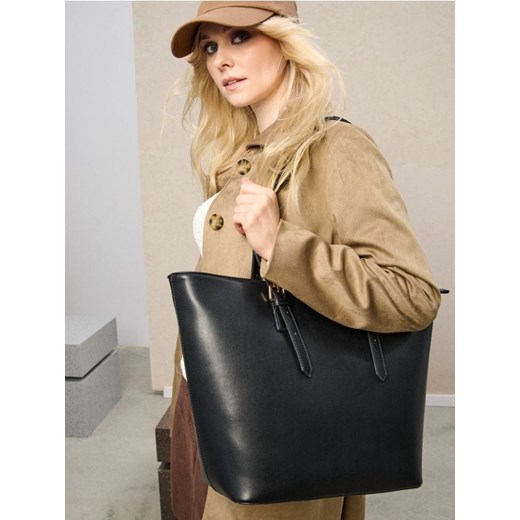 Sinsay - Torebka shopper z regulowanym paskiem - czarny ze sklepu Sinsay w kategorii Torby Shopper bag - zdjęcie 185895057