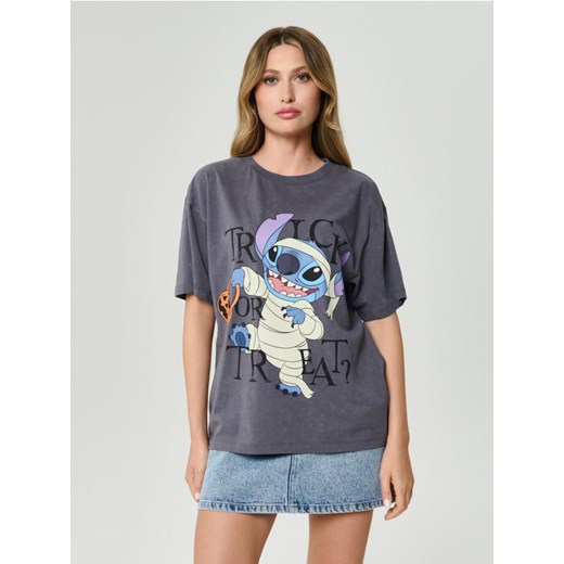 Sinsay - Koszulka z nadrukiem Stitch - szary ze sklepu Sinsay w kategorii Bluzki damskie - zdjęcie 185895059