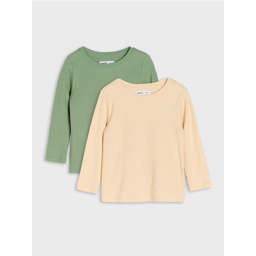 Sinsay - Bawełniana koszulka 2 pack - kremowy - id: 713EM-02X - marki Sinsay - 185895149 Sinsay - Bawełniana koszulka 2 pack - kremowy ze sklepu Sinsay w kategorii Kaftaniki i bluzki - zdjęcie 185895149