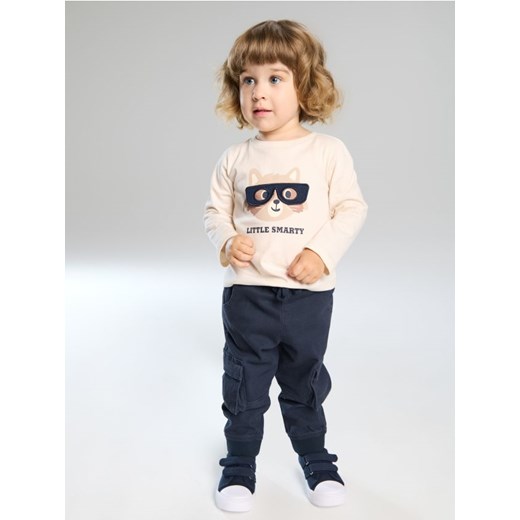 Sinsay - Koszulka z długimi rękawami - kremowy ze sklepu Sinsay w kategorii Kaftaniki i bluzki - zdjęcie 185895155