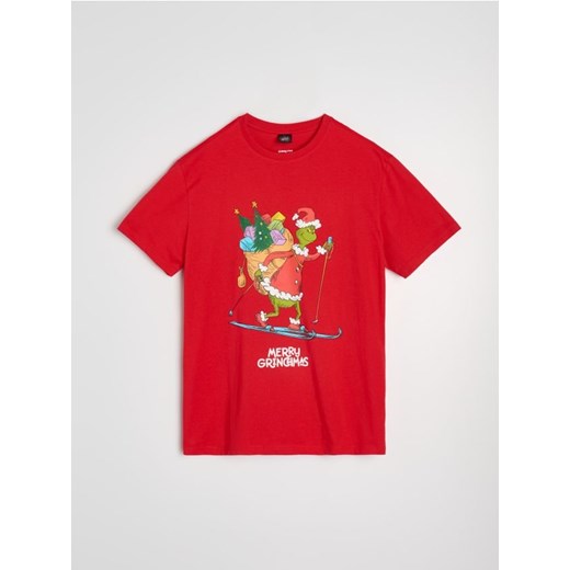 Sinsay - Koszulka z krótkim rękawem Grinch - czerwony ze sklepu Sinsay w kategorii T-shirty męskie - zdjęcie 185895256